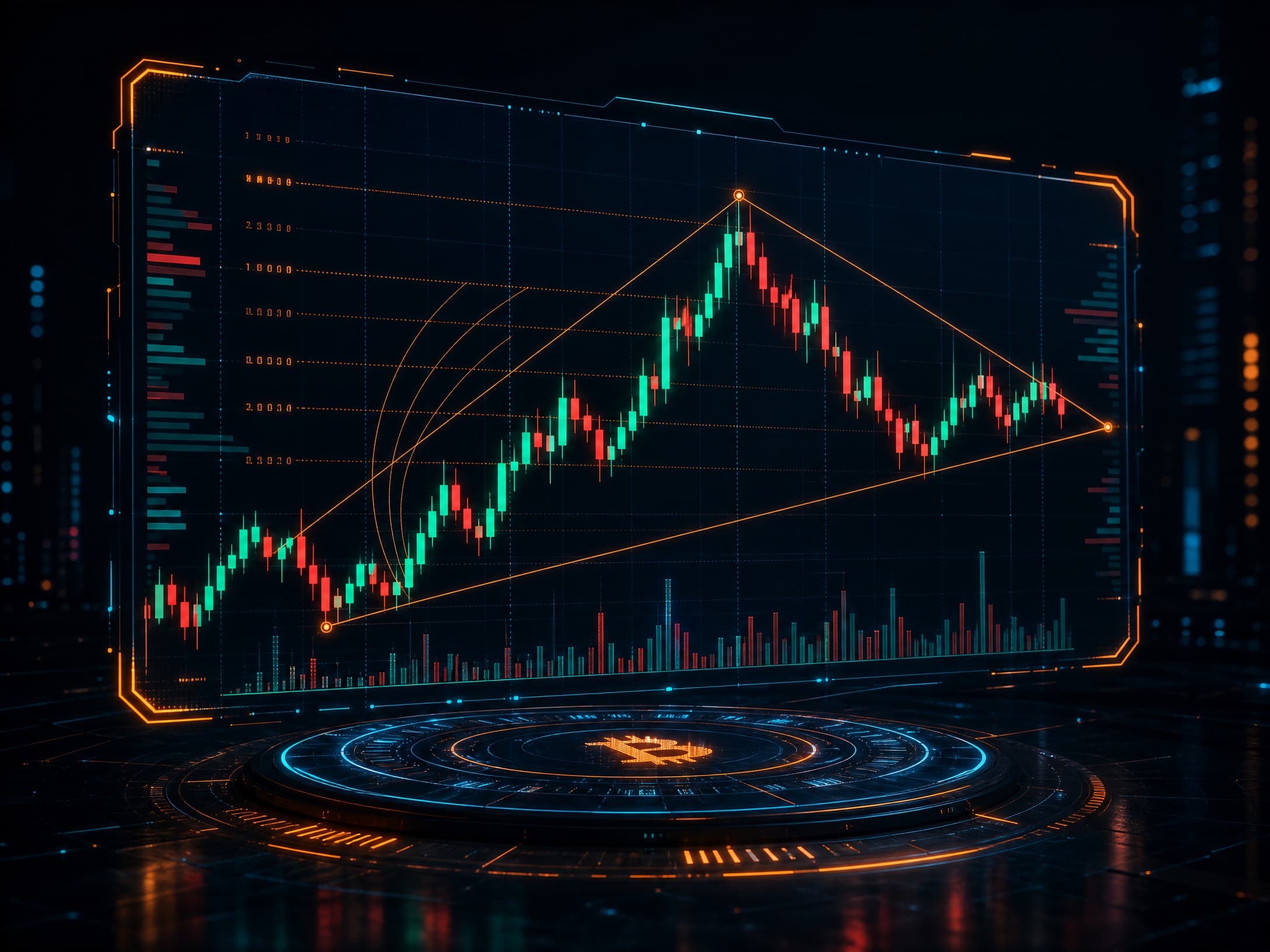 Technical-analysis charts representing crypto market education