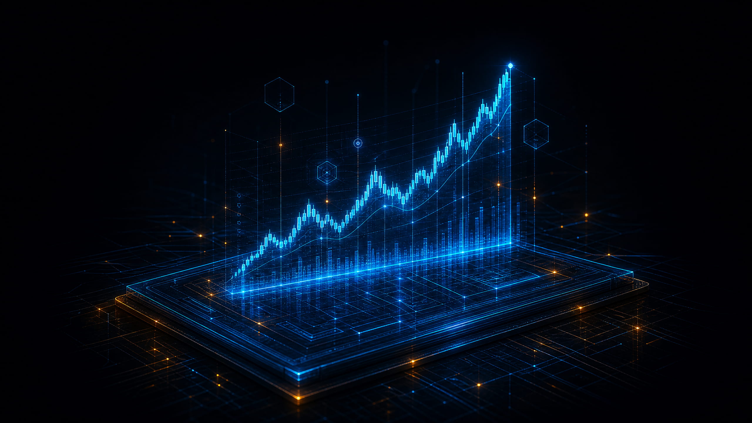 Holographic market chart representing Trading Fundamentals
